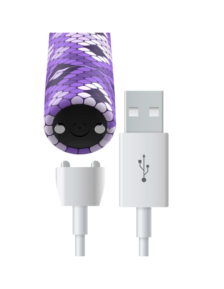 CUSTOM BULLETS - RECHARGEABLE SNAKE PURPLE MAGNETIC BULLET 10 INTENSITIES