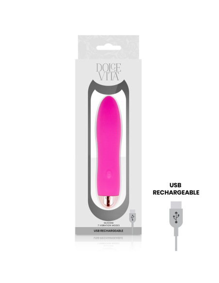 DOLCE VITA - RECHARGEABLE VIBRATOR FOUR PINK 7 SPEEDS