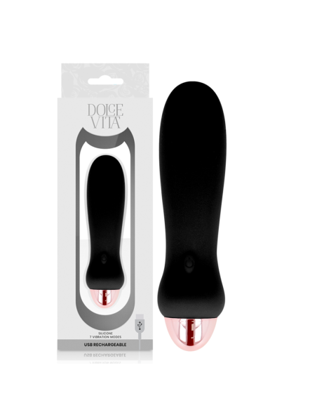 DOLCE VITA - RECHARGEABLE VIBRATOR FIVE BLACK 7 SPEEDS