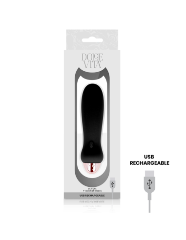 DOLCE VITA - RECHARGEABLE VIBRATOR FIVE BLACK 7 SPEEDS