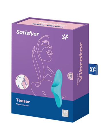 SATISFYER - ŽARNAMAS PIRŠTŲ VIBRATORIUS MĖLYNA ŠVIESA