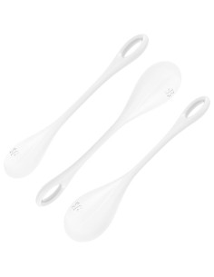 SATISFYER - YONI POWER 1 TRENIRUOČIŲ RINKINYS, BALTAS