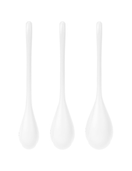 SATISFYER - YONI POWER 1 TRENIRUOČIŲ RINKINYS, BALTAS