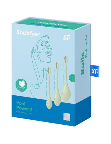 SATISFYER - YONI POWER 2 TRENIRUOČIŲ RINKINYS ŽALIAS