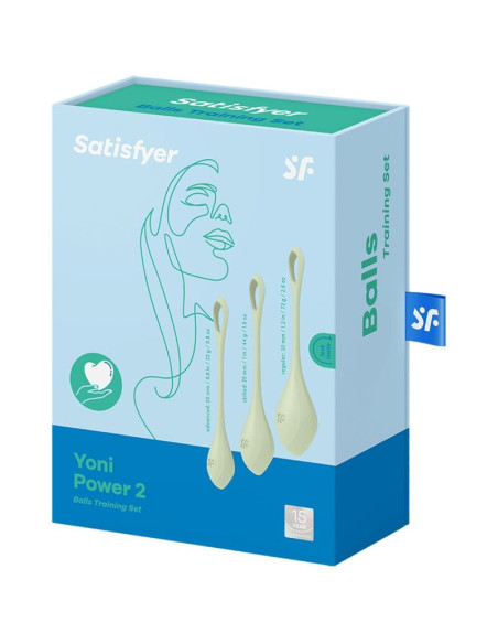 SATISFYER - YONI POWER 2 TRENIRUOČIŲ RINKINYS ŽALIAS