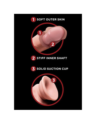KING COCK - PLUS 3D DILDO SWINGING BALLS 12.7 CM