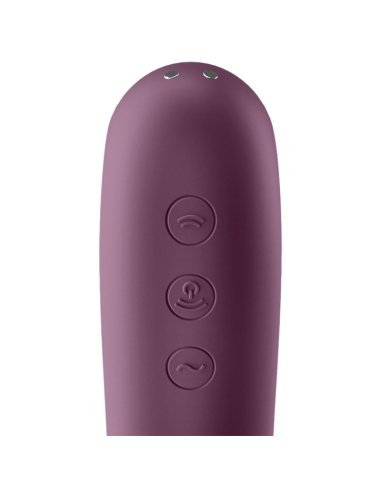 SATISFYER - DUAL KISS AIR PULSE VIBRATOR WINE RED
