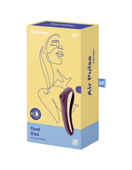 SATISFYER - DUAL KISS AIR PULSE VIBRATOR WINE RED