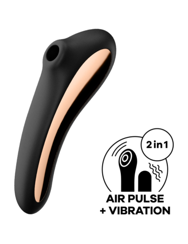 SATISFYER - DVIGUBAS BUČINYS AIR PULSE VIBRATORIUS JUODAS