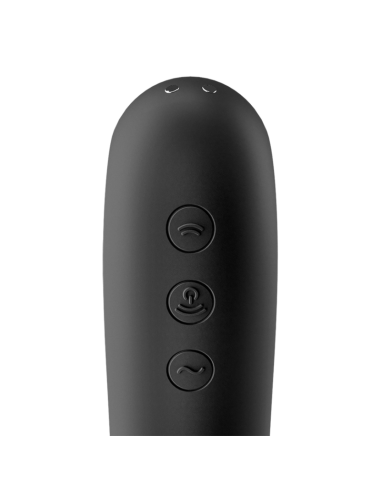 SATISFYER - DVIGUBAS BUČINYS AIR PULSE VIBRATORIUS JUODAS