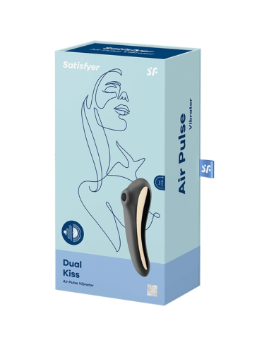 SATISFYER - DVIGUBAS BUČINYS AIR PULSE VIBRATORIUS JUODAS