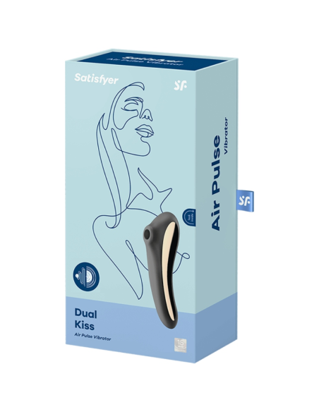 SATISFYER - DVIGUBAS BUČINYS AIR PULSE VIBRATORIUS JUODAS