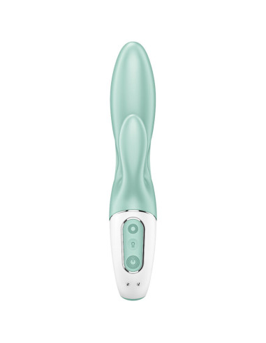 SATISFYER – pripučiamas triušio vibratorius su oro pompa, 5 vnt., žalias