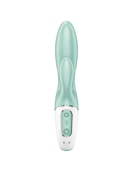 SATISFYER – pripučiamas triušio vibratorius su oro pompa, 5 vnt., žalias