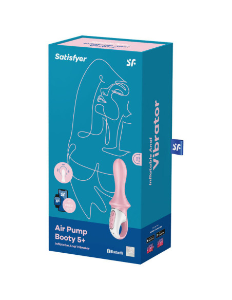 SATISFYER - PRIPUČIAMAS ANALINIS VIBRATORIUS AIR PUMP BOOTY 5, ROŽINIS