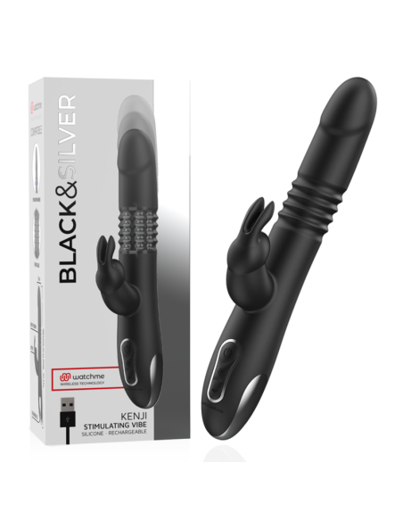 BLACKandSILVER - KENJI STIMULATING VIBE COMPATIBLE WITH WATCHME WIRELESS TECHNOLOGY