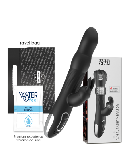 BRILLY GLAM- MOEBIUS RABBIT VIBRATOR and ROTATOR COMPATIBLE WITH WATCHME WIRELESS TECHNOLOGY