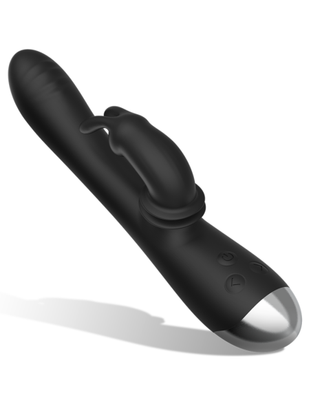 BLACKandSILVER - DJ. ADAM RECHARGEABLE SILICONE RABBIT STIMULATOR BLACK