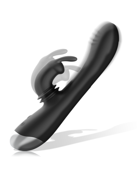 BLACKandSILVER - DJ. ADAM RECHARGEABLE SILICONE RABBIT STIMULATOR BLACK