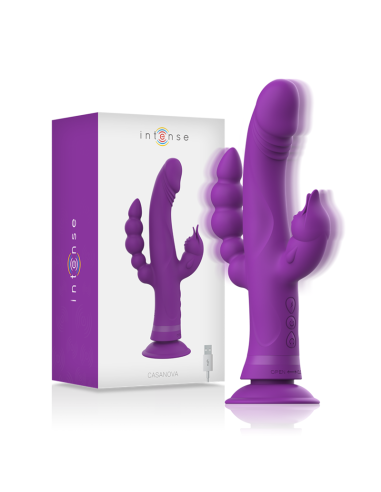 INTENSE - CASANOVA RABBIT SILICONE VIBRATOR TRIPLE MOTOR PURPLE