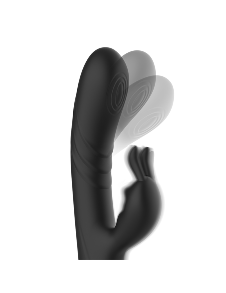 BLACKandSILVER - JAMIE RECHARGEABLE SILICONE RABBIT STIMULATOR BLACK