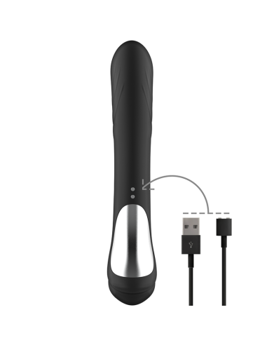 BLACKandSILVER - JAMIE RECHARGEABLE SILICONE RABBIT STIMULATOR BLACK