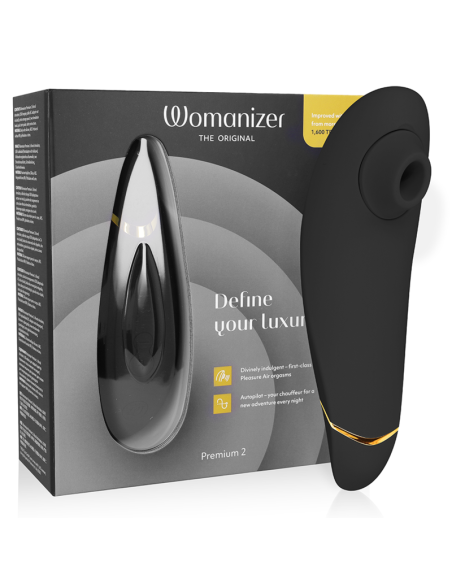 WOMANIZER - PREMIUM 2 KLITORIALO STIMULIATORIUS, JUODAS