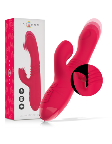 INTENSE - DUA MULTIFUNCTION RECHARGEABLE UP and DOWN VIBRATOR WITH RED TONGUE
