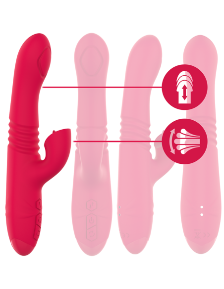 INTENSE - DUA MULTIFUNCTION RECHARGEABLE UP and DOWN VIBRATOR WITH RED TONGUE