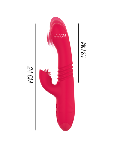 INTENSE - DUA MULTIFUNCTION RECHARGEABLE UP and DOWN VIBRATOR WITH RED TONGUE