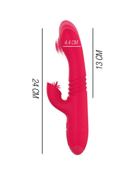 INTENSE - DUA MULTIFUNCTION RECHARGEABLE UP and DOWN VIBRATOR WITH RED TONGUE