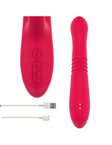 INTENSE - DUA MULTIFUNCTION RECHARGEABLE UP and DOWN VIBRATOR WITH RED TONGUE