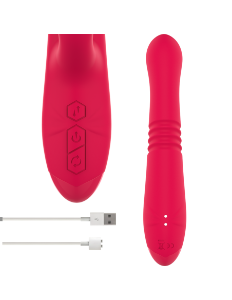 INTENSE - DUA MULTIFUNCTION RECHARGEABLE UP and DOWN VIBRATOR WITH RED TONGUE