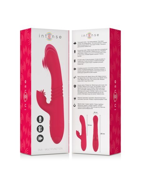 INTENSE - DUA MULTIFUNCTION RECHARGEABLE UP and DOWN VIBRATOR WITH RED TONGUE