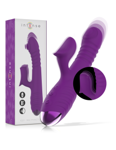 INTENSE - IGGY MULTIFUNCTION RECHARGEABLE VIBRATOR UP and DOWN WITH CLITORAL STIMULATOR PURPLE