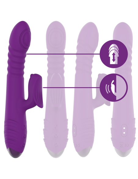 INTENSE - IGGY MULTIFUNCTION RECHARGEABLE VIBRATOR UP and DOWN WITH CLITORAL STIMULATOR PURPLE