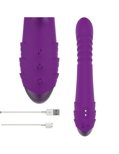 INTENSE - IGGY MULTIFUNCTION RECHARGEABLE VIBRATOR UP and DOWN WITH CLITORAL STIMULATOR PURPLE