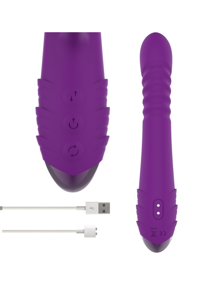 INTENSE - IGGY MULTIFUNCTION RECHARGEABLE VIBRATOR UP and DOWN WITH CLITORAL STIMULATOR PURPLE