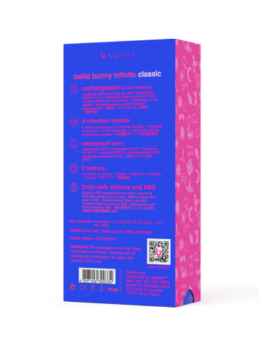 B SWISH - BWILD BUNNY INFINITE CLASSIC įkraunamas mėlynas silikoninis vibratorius