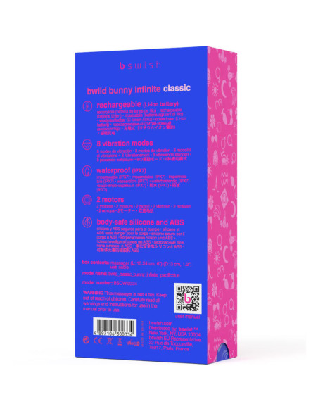 B SWISH - BWILD BUNNY INFINITE CLASSIC įkraunamas mėlynas silikoninis vibratorius
