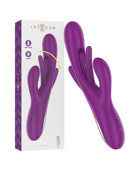 INTENSE - APOLO RECHARGEABLE MULTIFUNCTION VIBRATOR 7 VIBRATIONS WITH SWINGING MOTION PURPLE
