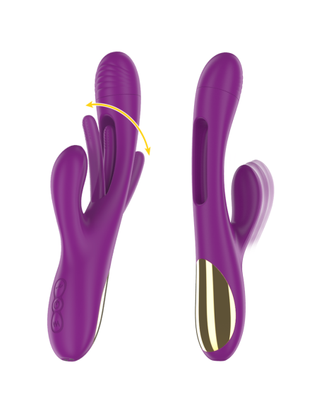 INTENSE - APOLO RECHARGEABLE MULTIFUNCTION VIBRATOR 7 VIBRATIONS WITH SWINGING MOTION PURPLE