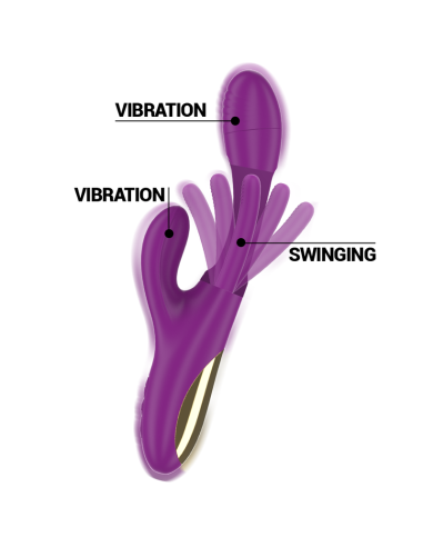 INTENSE - APOLO RECHARGEABLE MULTIFUNCTION VIBRATOR 7 VIBRATIONS WITH SWINGING MOTION PURPLE