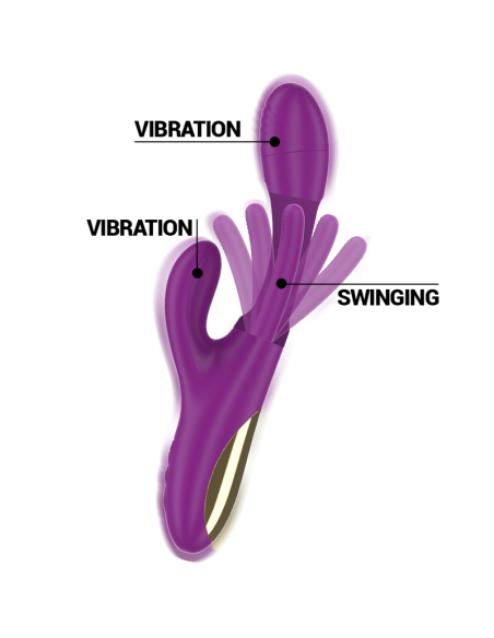 INTENSE - APOLO RECHARGEABLE MULTIFUNCTION VIBRATOR 7 VIBRATIONS WITH SWINGING MOTION PURPLE