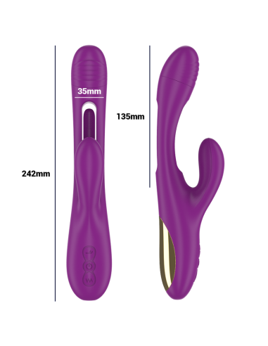 INTENSE - APOLO RECHARGEABLE MULTIFUNCTION VIBRATOR 7 VIBRATIONS WITH SWINGING MOTION PURPLE