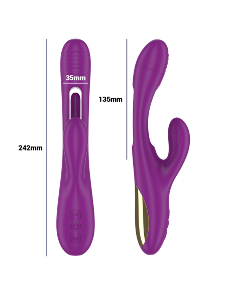 INTENSE - APOLO RECHARGEABLE MULTIFUNCTION VIBRATOR 7 VIBRATIONS WITH SWINGING MOTION PURPLE