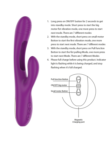 INTENSE - APOLO RECHARGEABLE MULTIFUNCTION VIBRATOR 7 VIBRATIONS WITH SWINGING MOTION PURPLE