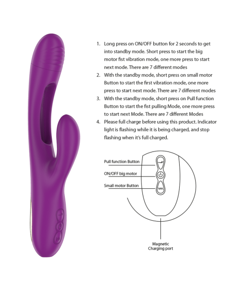 INTENSE - APOLO RECHARGEABLE MULTIFUNCTION VIBRATOR 7 VIBRATIONS WITH SWINGING MOTION PURPLE