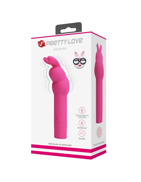 PRETTY LOVE - GERARDO FUSCHIA RABBIT SILICONE VIBRATOR
