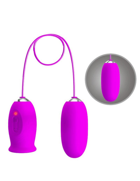 PRETTY LOVE - DAISY DUAL EGG RECHARGEABLE VIBRATOR PURPLE